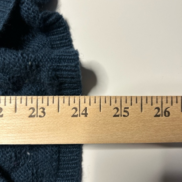 Anthropologie Wrap Sweater Women’s Small Blue Cotton Knitted & Knotted Crochet - Picture 10 of 10